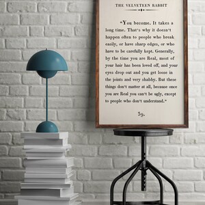 The Velveteen Rabbit Quote Print,Custom Text Print,Inspirational Motivational Print,Book PageWall Art,Vintage Book Page,Printable Poster image 6