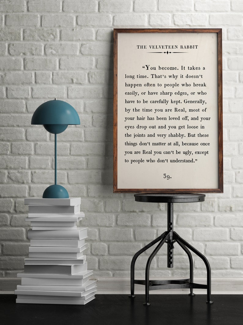 The Velveteen Rabbit Quote Print,Custom Text Print,Inspirational Motivational Print,Book PageWall Art,Vintage Book Page,Printable Poster image 6