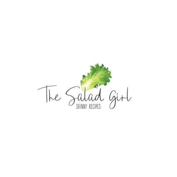 Premade Logo Design Watercolor Lettuce Logosalad Logoroots Etsy
