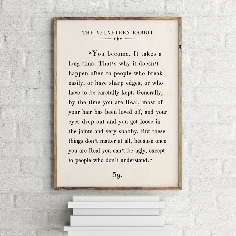 the velveteen rabbit quote printcustom text etsy