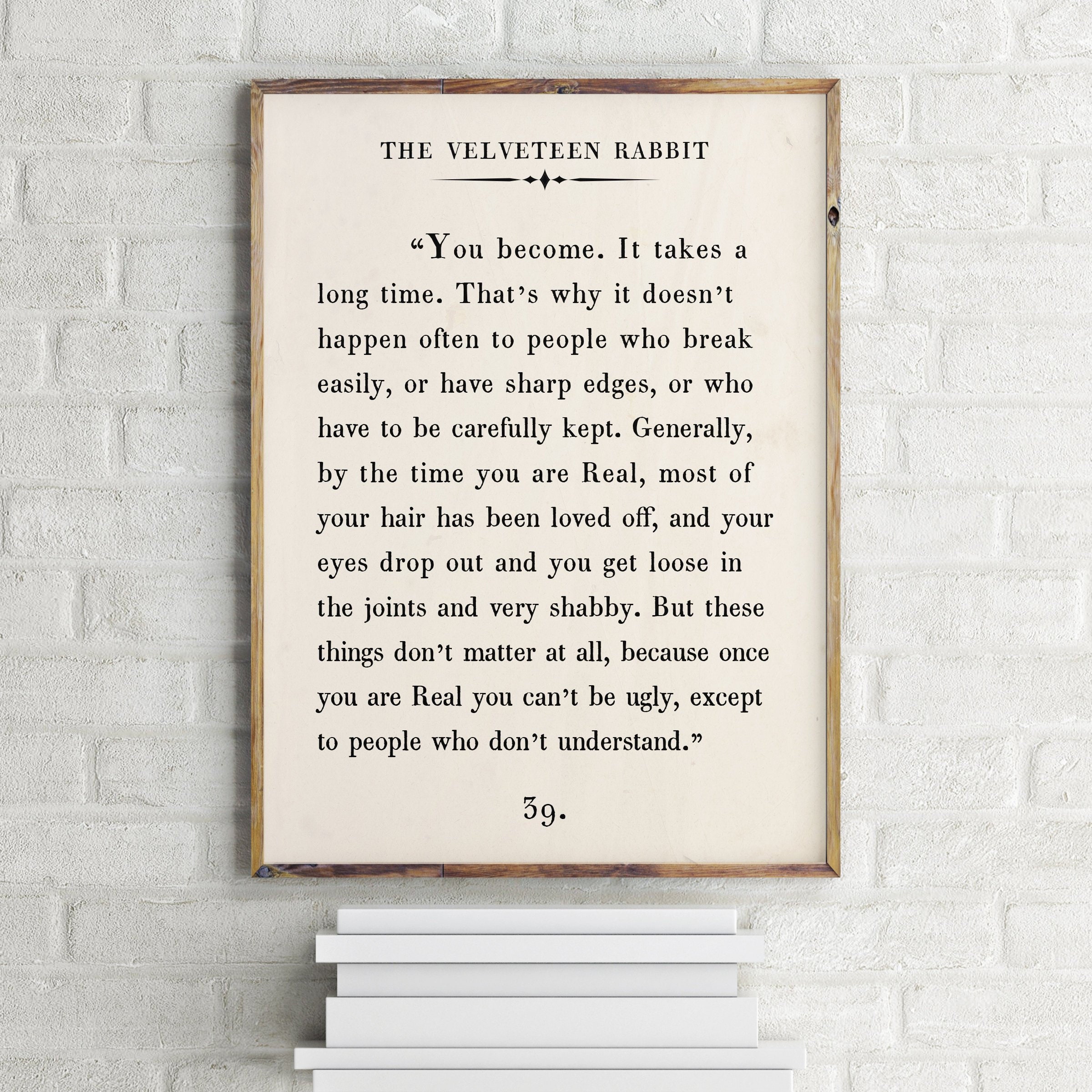 The Velveteen Rabbit Quote PrintCustom Text | Etsy