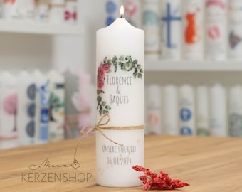 Hochzeitskerze mit Designdruck FLORENZ