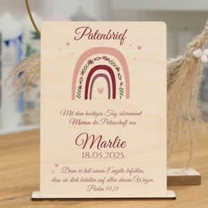 Patenbrief aus Holz MARLIE für Deine Paten als Geschenk