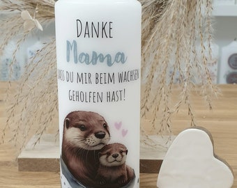 Kerze mit Designdruck OTTERLIEBE zu Muttertag