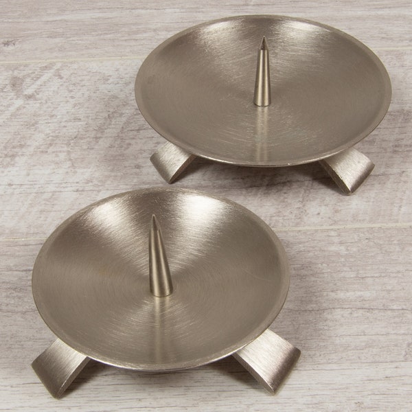 Kerzenteller aus Metall KRONOS silber - für Deine Taufkerze, Hochzeitskerze