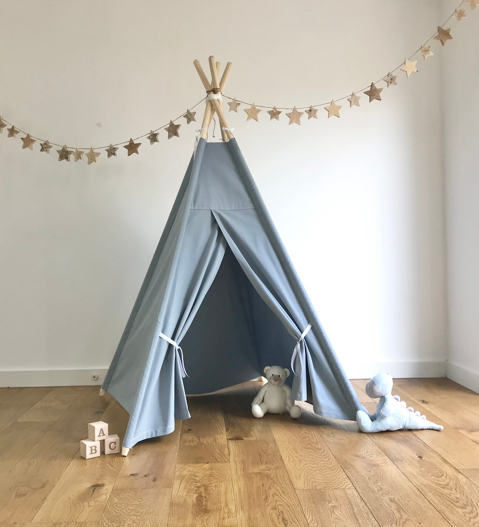 Childrens Teepee Set READY to SHIP in NEW Smokey Blue in Etsy