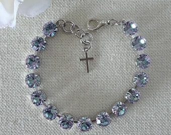 Vitrail Light Crystal Bracelet, Rhodium, 8mm, Bridal Jewelry, Special Occasions
