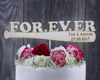 Adorno para tarta de boda de béisbol: frase personalizada de Sandlot, decoración de madera