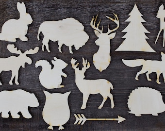 Recortes de animales del bosque: Móviles DIY, decoración infantil, artículos para fiestas