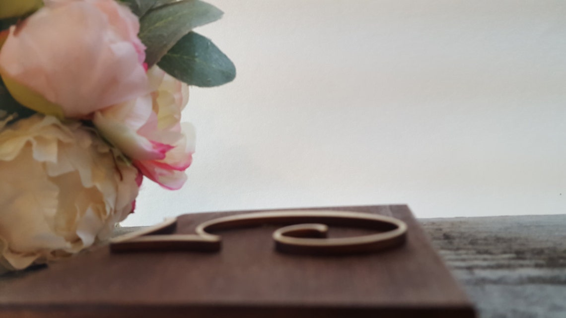 Wedding Table Numbers Rustic Wood Block Table Number Gold Etsy