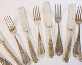 Vintage Silver plate Stratford Silver Co Yorktown Dinner Forks and Knives 15 pieces