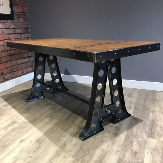 Reclaimed Bowling Alley Lane Desk With Steel Frame Etsy