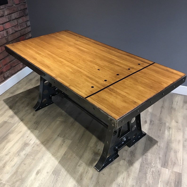 Reclaimed Bowling Alley Lane Desk With Steel Frame Etsy