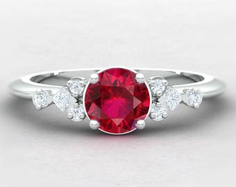 Ruby engagement ring | Etsy