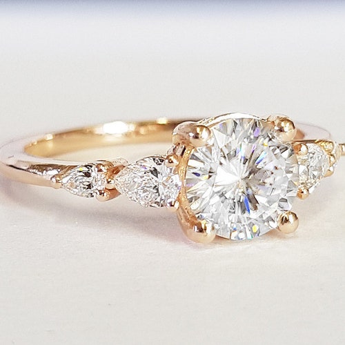 Salt and Pepper Diamond Engagement Ring Handmade in - Etsy