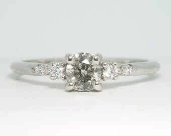 Salt and peper Diamod Engagement Ring