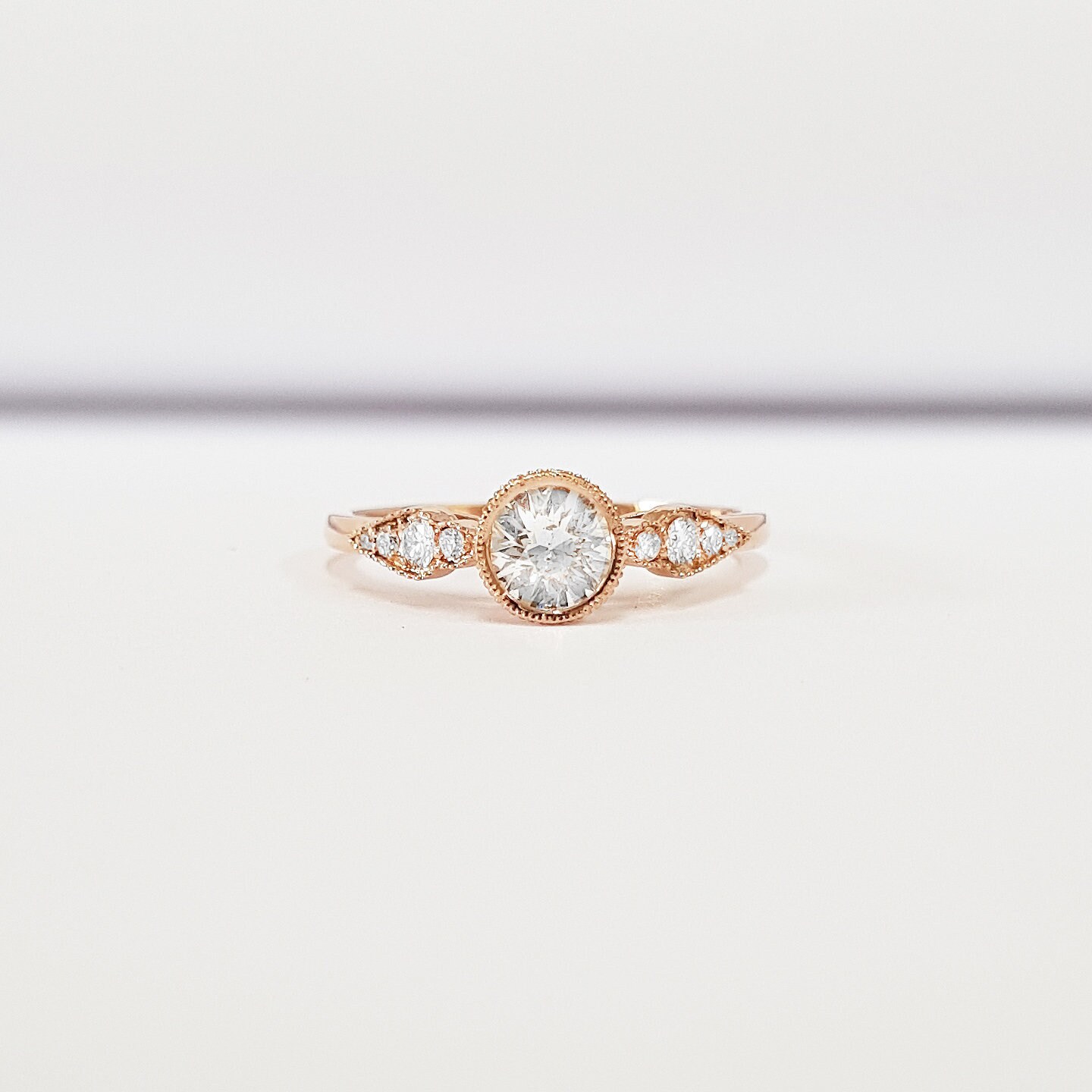 Silver Plated Moissanite Inspired Engagement Ring