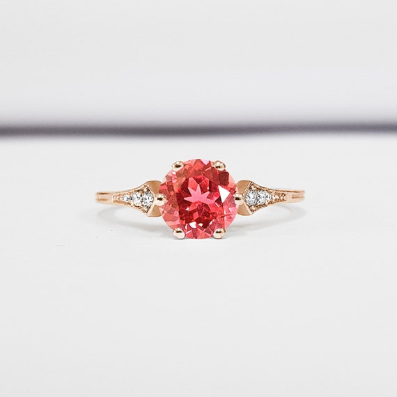 Padparadscha hotsell engagement ring