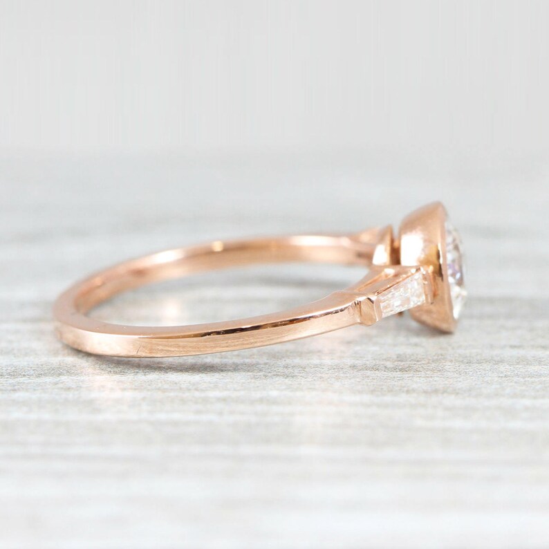 Hearts and Arrows Moissanite and Diamond Engagement Ring Etsy