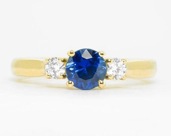 Sapphire and Diamond Trilogy Ring