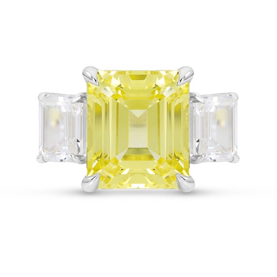 emerald cut yellow sapphire