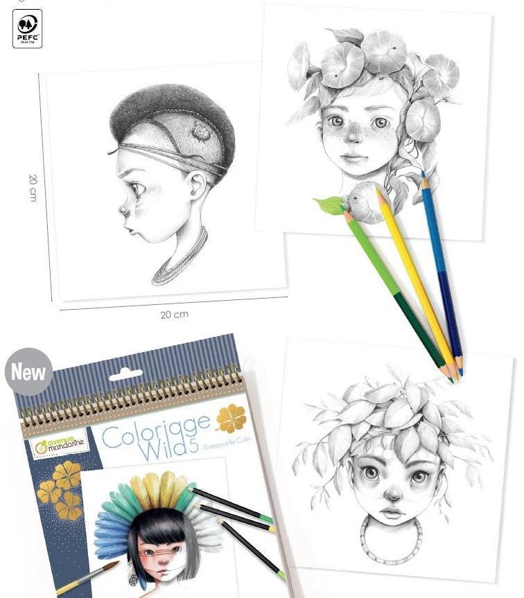 エマニュエル・コリン Coloriage Wild 塗り絵 Amazon.com: Avenue Mandarine Coloriage Wild 4 Colouring Book