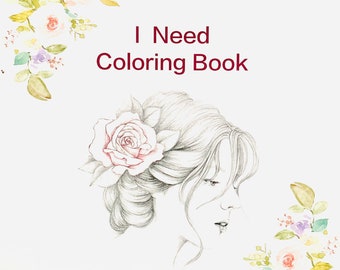 I need coloring book : Korean girls portraits coloring book
