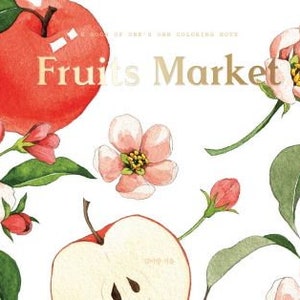 Fruits market  korean watercolor coloring book