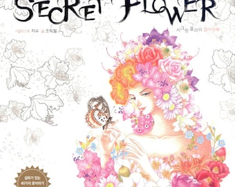 Secret flower coloring book - korean hand drawn coloring book for adult