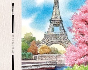 My first Scenery watercolor coloring book