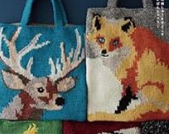 Woven animal bag - Knitting bag pattern book