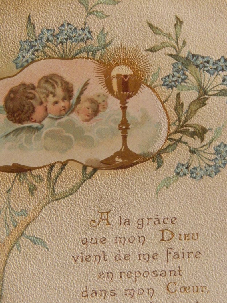 Old pious Image to the grace of God | Publisher BOUMARD ET FILS Paris | French religious images Period 1900 image 2