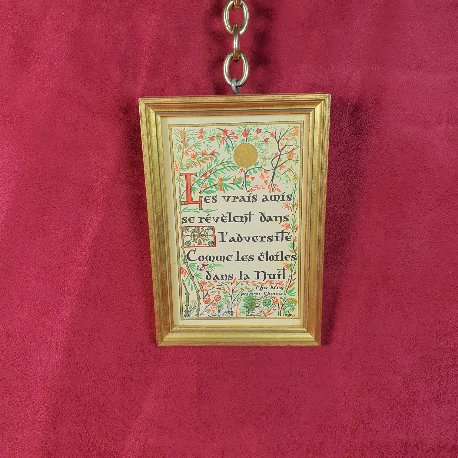 Proverb Frame CHU MEG | Illuminated and Framed Chinese Proverb by Chu MEG in a Small ...