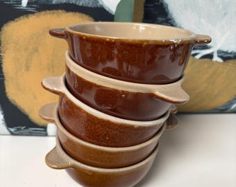 set of 6 vintage stoneware bowls