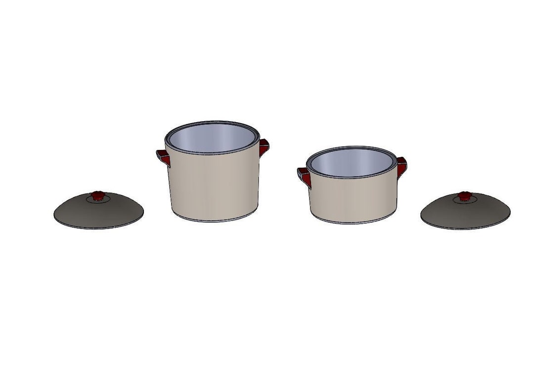 Miniature Cooking Pot Set 1 12 Scale 6 In And 10 In STL File Etsy