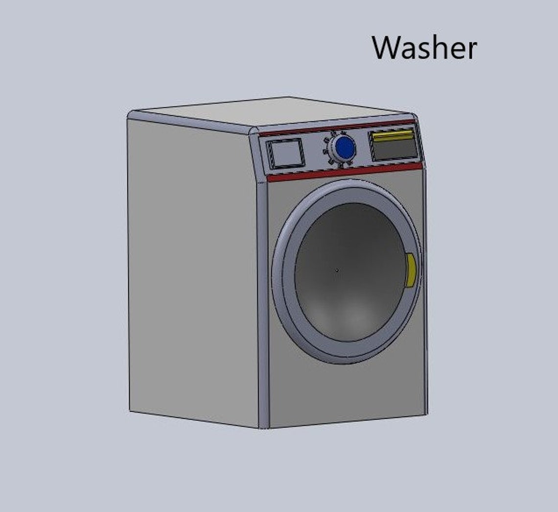 Miniature Washer Dryer Set 112 Scale Dollhouse STL File 3d Printing