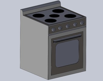 Miniature Kitchen Stove Dollhouse 1:12 scale STL file 3d printing