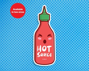 Kawaii Hot Sauce-klistermärke: Vattentät vinyldekal