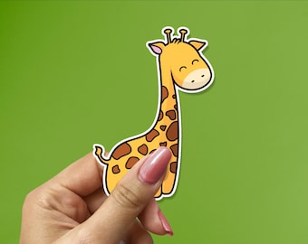 Lekfull giraff vinylklistermärke: Vattentät dekal