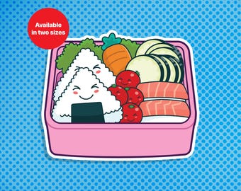 Kawaii Bento Box Sticker: Japanese-Inspired Waterproof Vinyl Decal