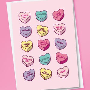 Fetisch Valentinstag Karte, Gespräch Herz, BDSM Karte, Sexy Karte, Kinky Karte, Grußkarte, freche Karte, Geschenk für ihn, freche Karte, Erwachsener Val