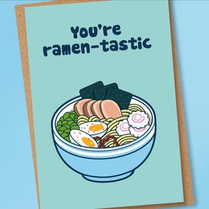 Ramen-kaart, fantastische vriend, kaart met grappige woordspelingen, vriendschap, kaart voor haar, kaart voor hem