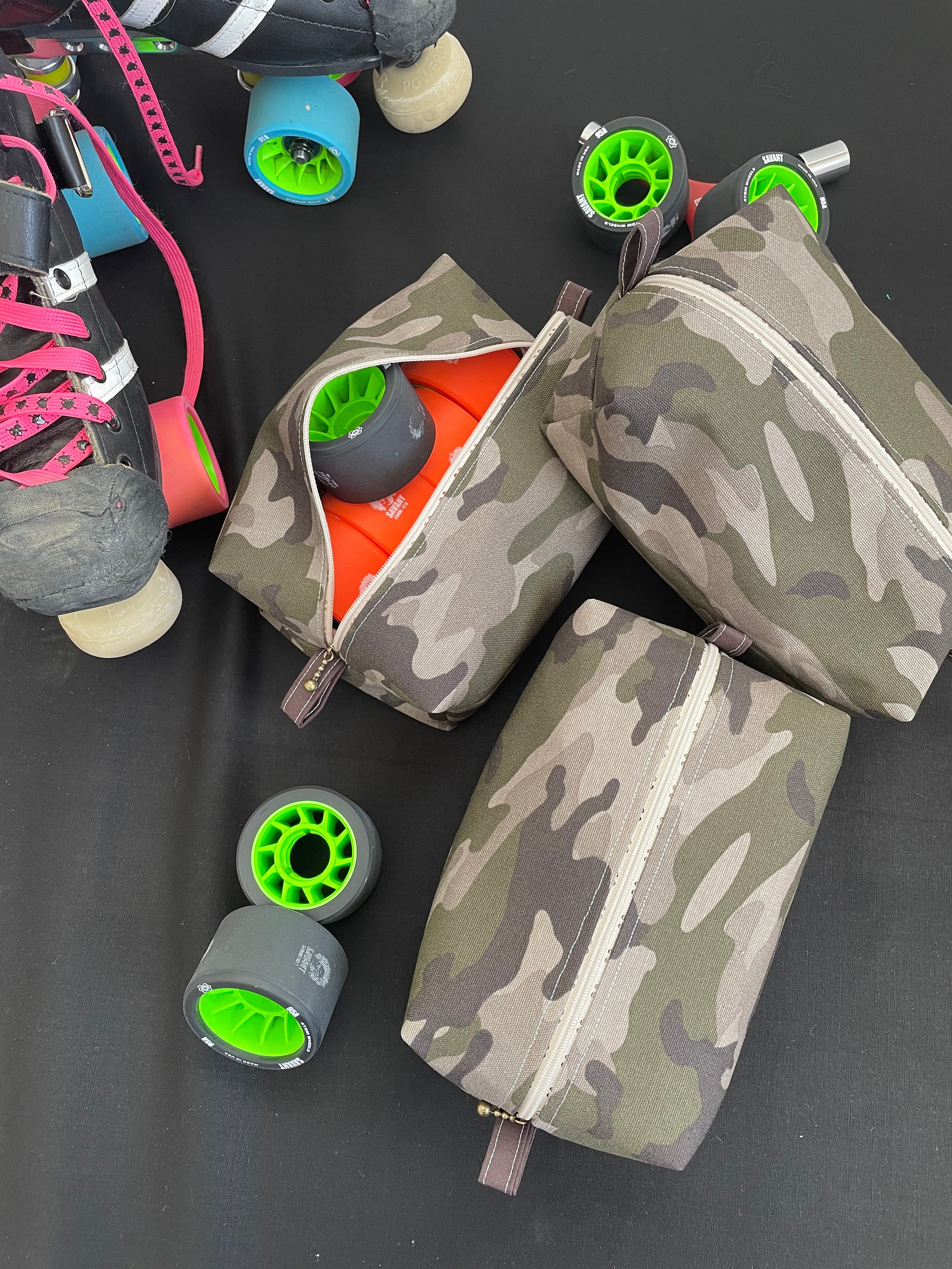 Roller Skate Wheel/tool Bag, Box Bag, Make up Bag, Camo Bag. Etsy UK