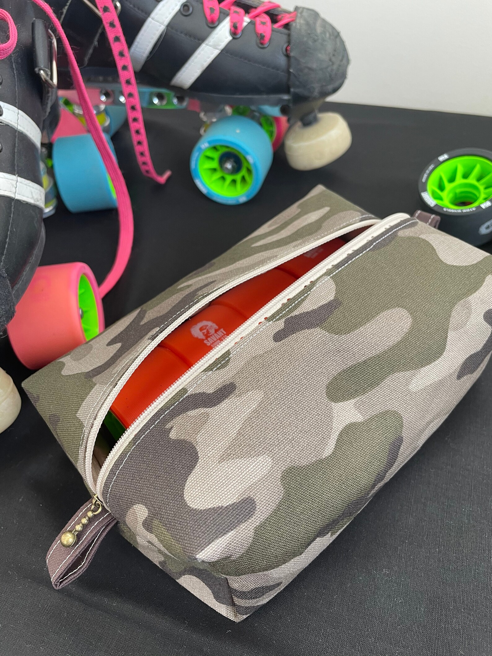 Roller Skate Wheel/tool Bag, Box Bag, Make up Bag, Camo Bag. Etsy UK