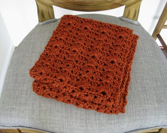 Crochet infinity scarf, orange scarf, crochet circle scarf, crochet lace scarf, crochet scarf, infinity scarf, orange circle scarf