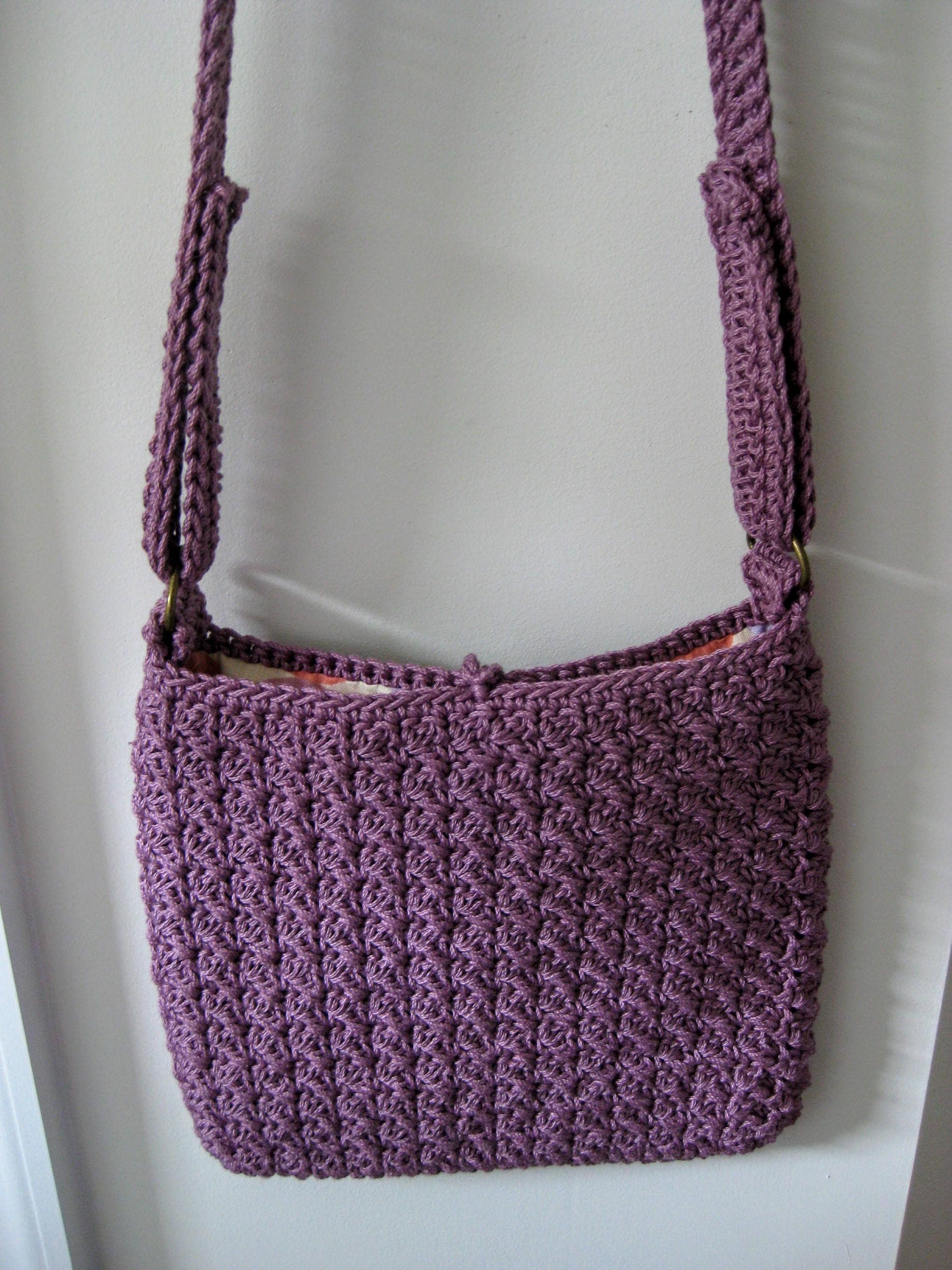 Crochet Crossbody Bag With Lining Lavender Purse Small - Etsy