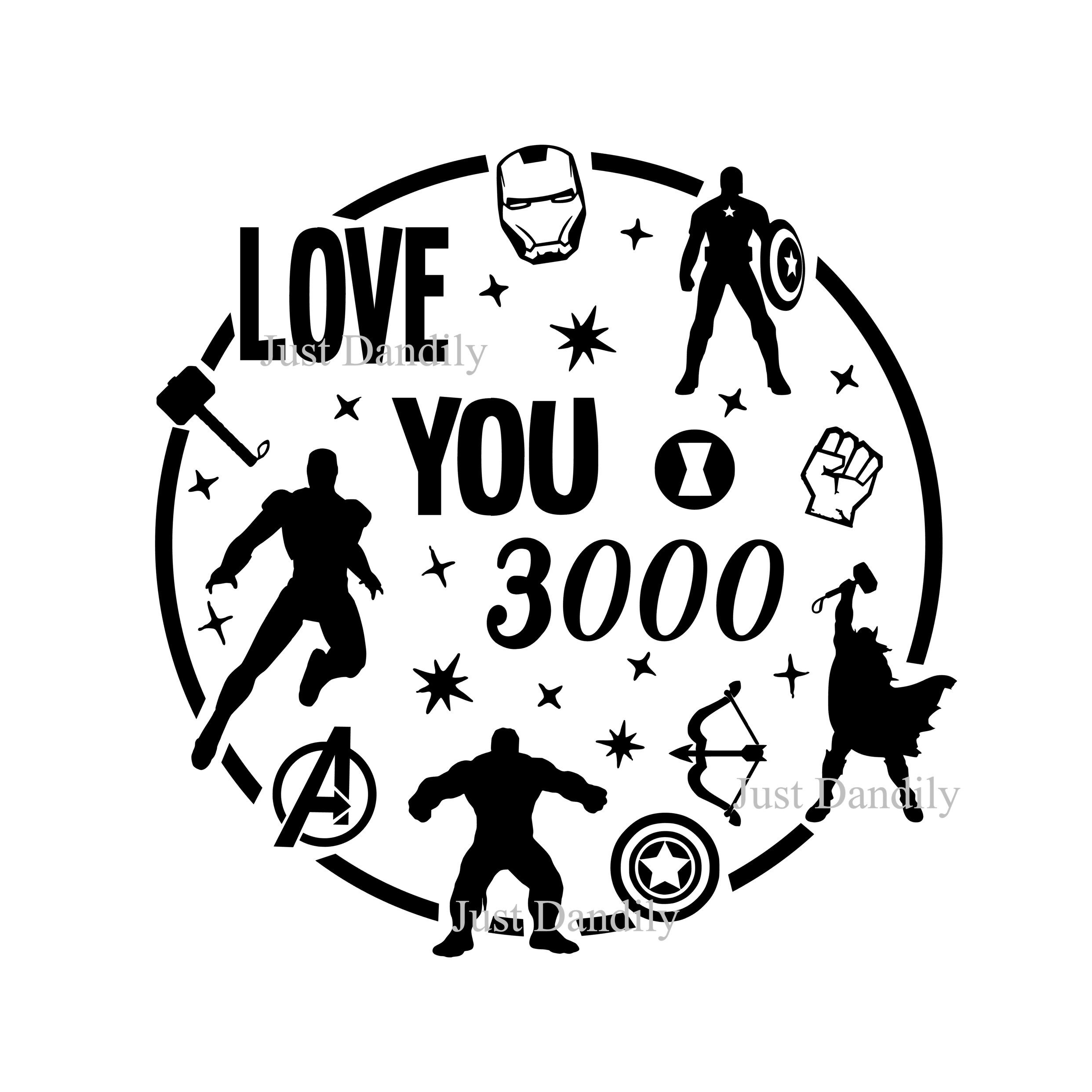 Download Love You 3000 Avengers Word Bubble Svg Cut File And Jpeg For Etsy