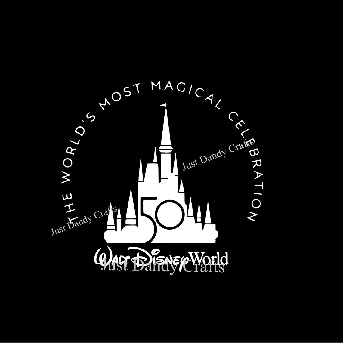 WDW Walt Disney World 50th Anniversary Logo SVG Cut File for | Etsy