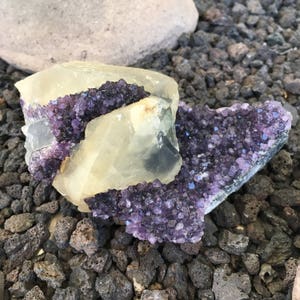 Rare 8.65oz Top Quality Calcite w/Amethyst Crystal Specimen