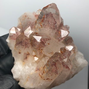Rare High Quality Large Multi-Terminated Hematite Included Quartz Cluster Crystal Specimen w/Phantoms